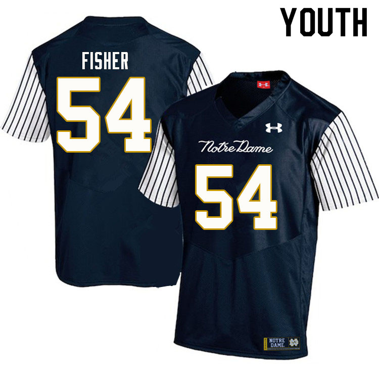 Youth NCAA Notre Dame Fighting Irish #54 Blake Fisher Stitched College Under Armour Authentic Navy Alternate Football Jersey IY10F81ZE